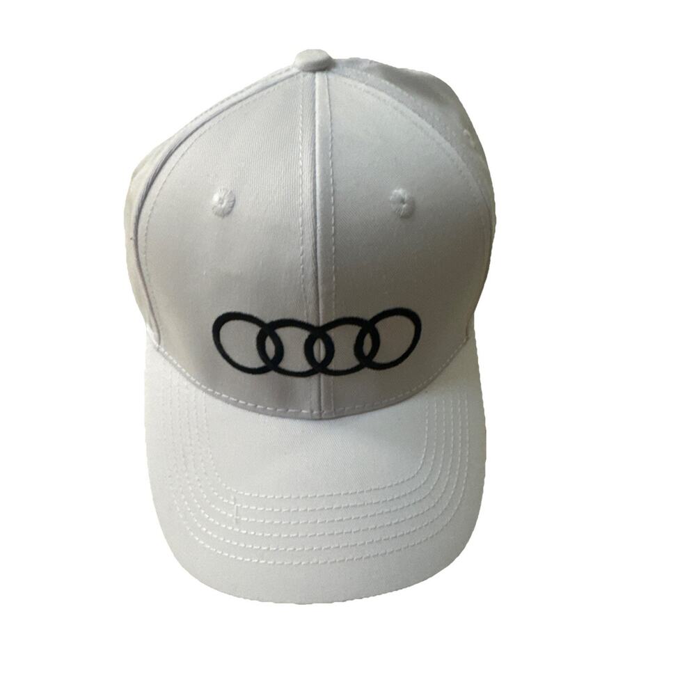 Audi Motor Sport Hat Cap White And Black Adjustable